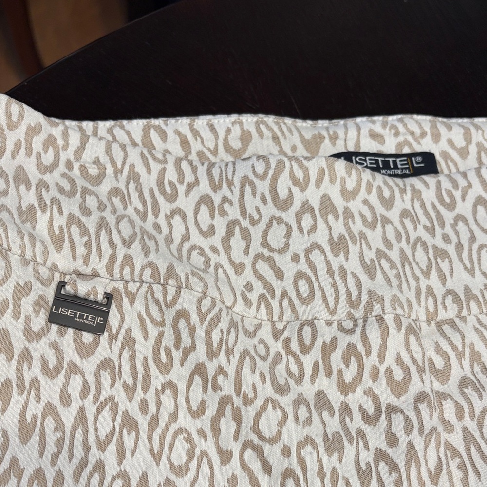 Neutral Leopard Print Stretch Pants - image 2